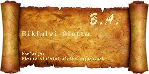 Bikfalvi Aletta névjegykártya